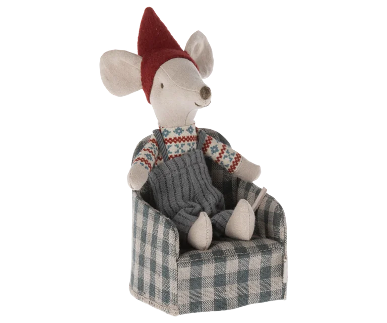 Butaca verde cuadros vichy de ratón