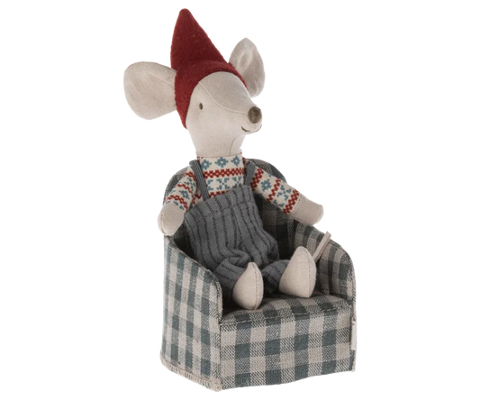 Butaca verde cuadros vichy de ratón