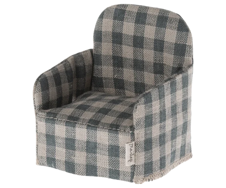 Butaca verde cuadros vichy de ratón