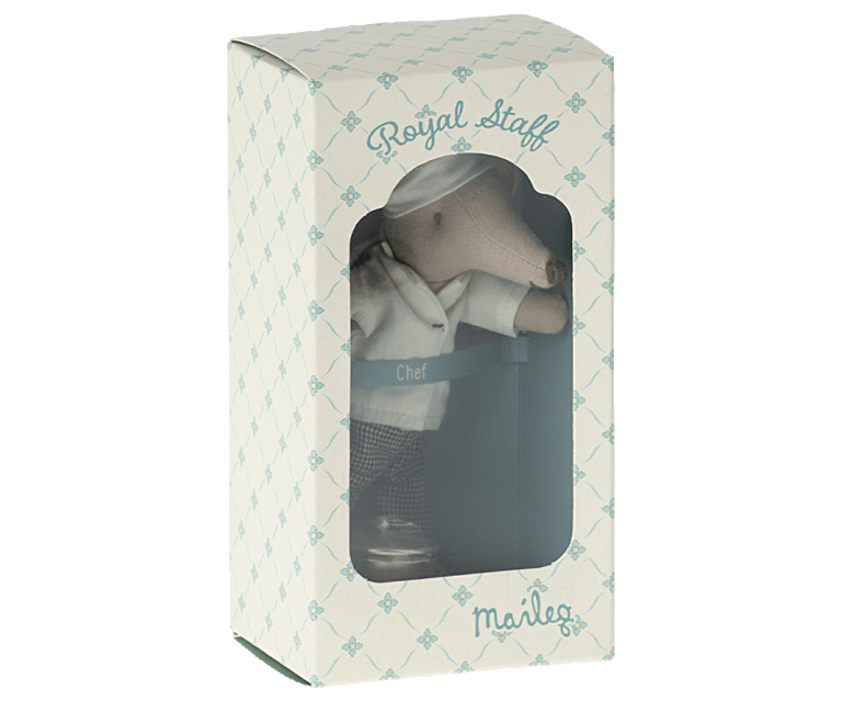 Ratón cocinero con olla y cuchara