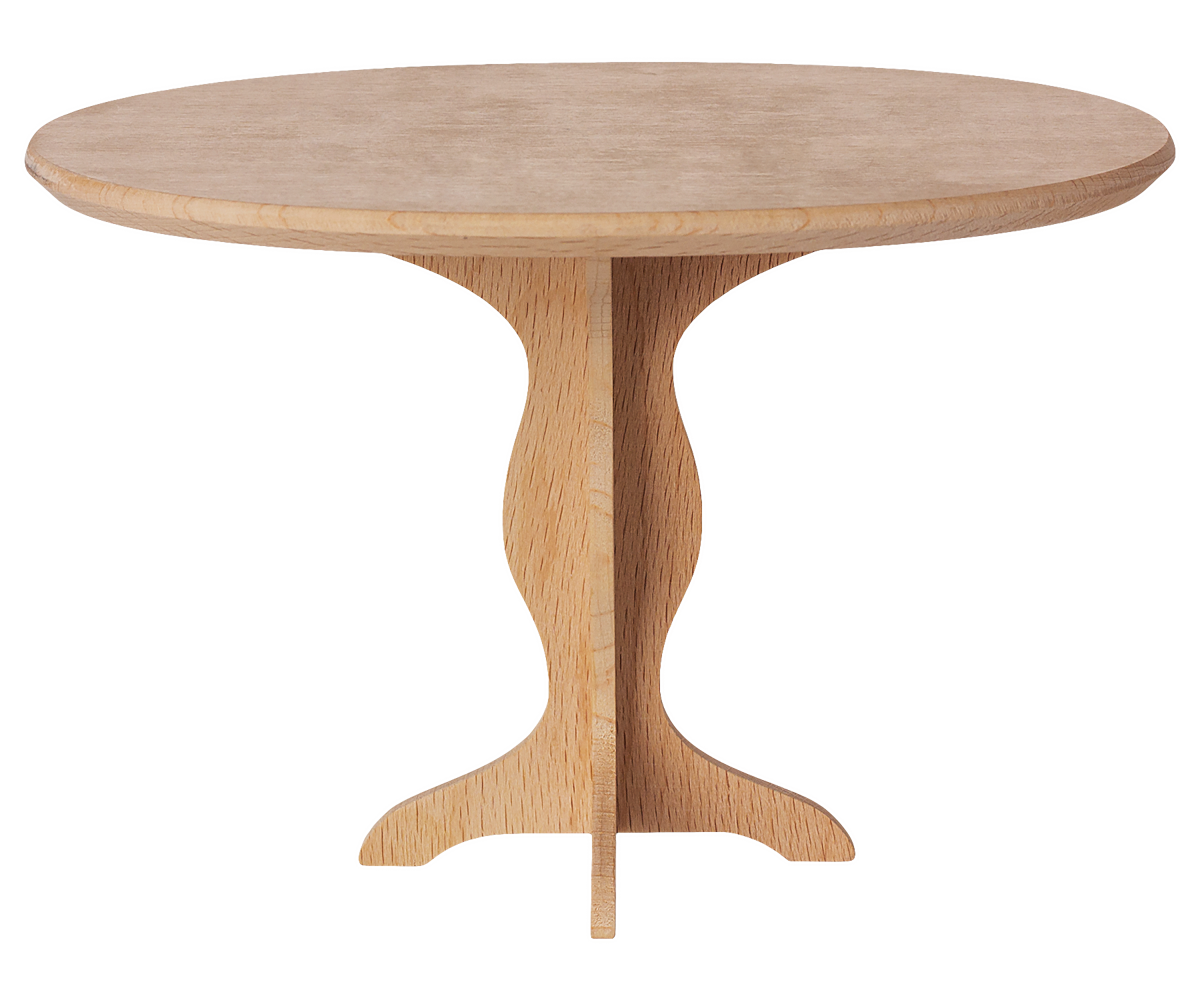 Mesa de comedor oval Maileg de madera natural - mueble para la casa de los ratones