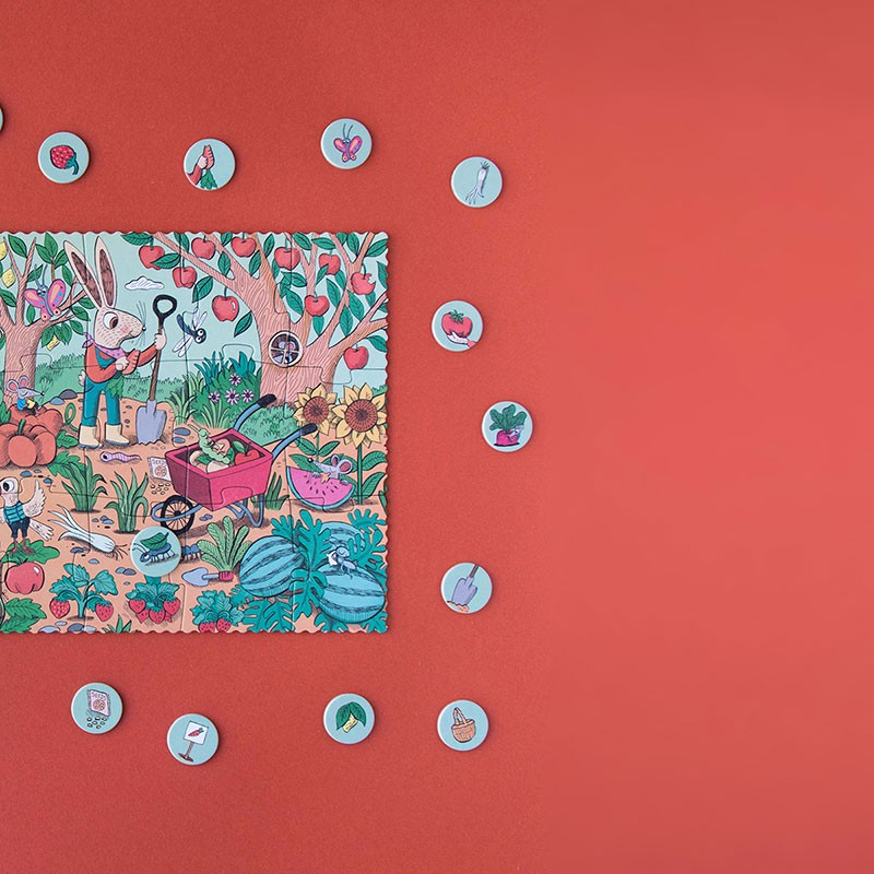 Puzzle y juego de observación Rabbit Garden
