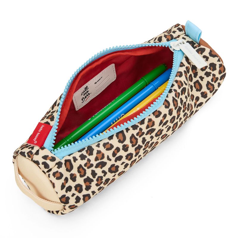 Estuche escolar leopardo con un compartimento
