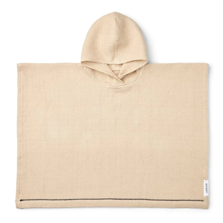 Poncho con capucha de algodón orgánico