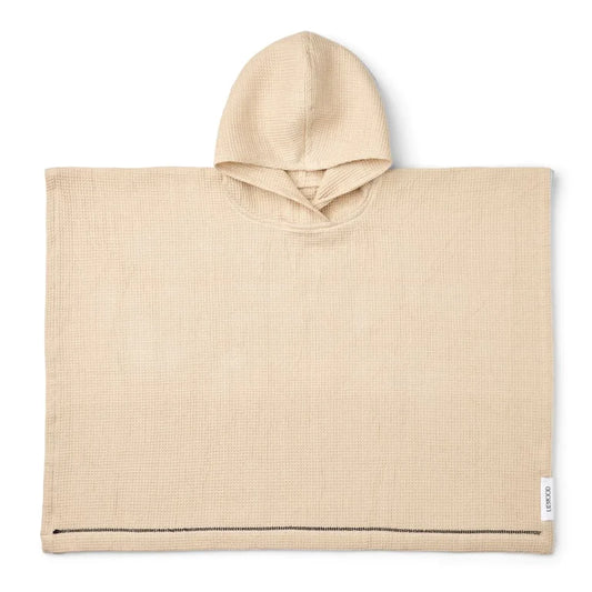 Poncho con capucha de algodón orgánico