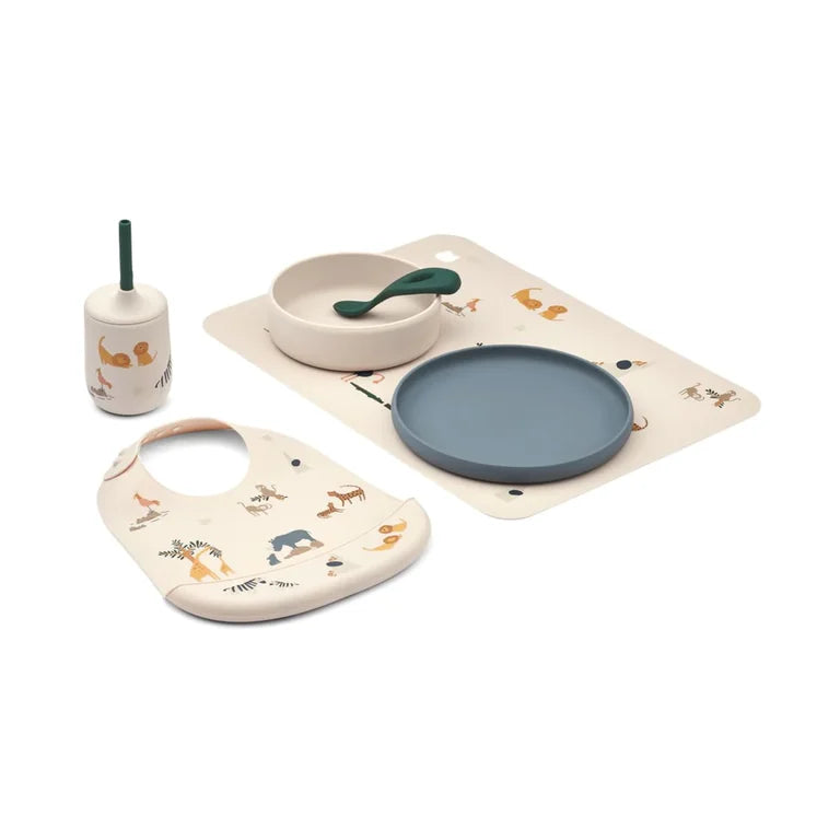 Set vajilla jungla en caja de regalo