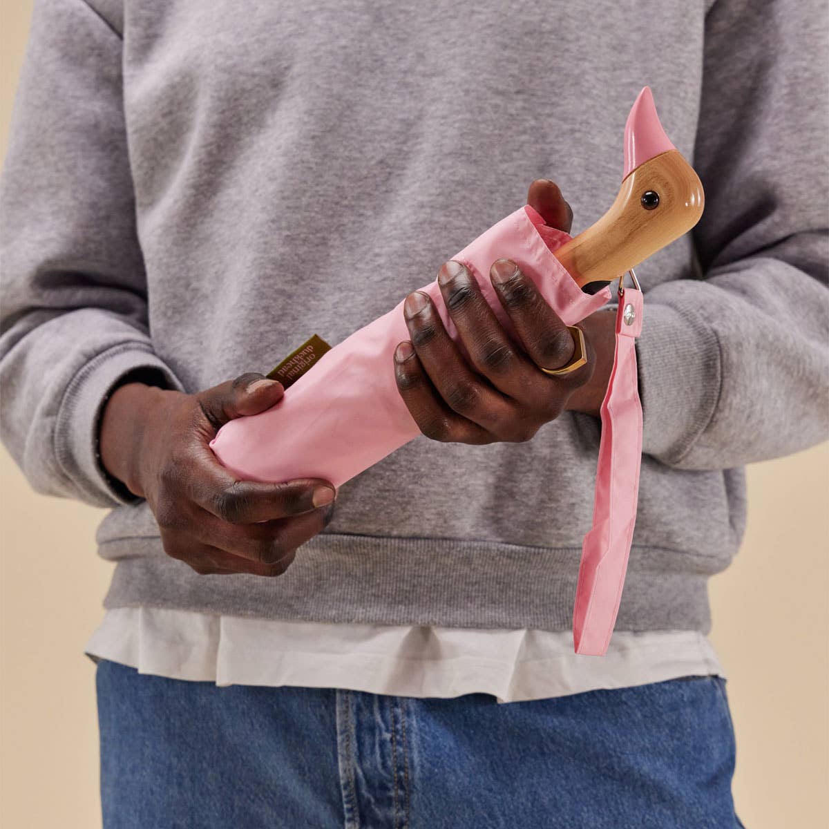 Paraguas Original Duckhead Compacto Ecológico Rosa Empolvado