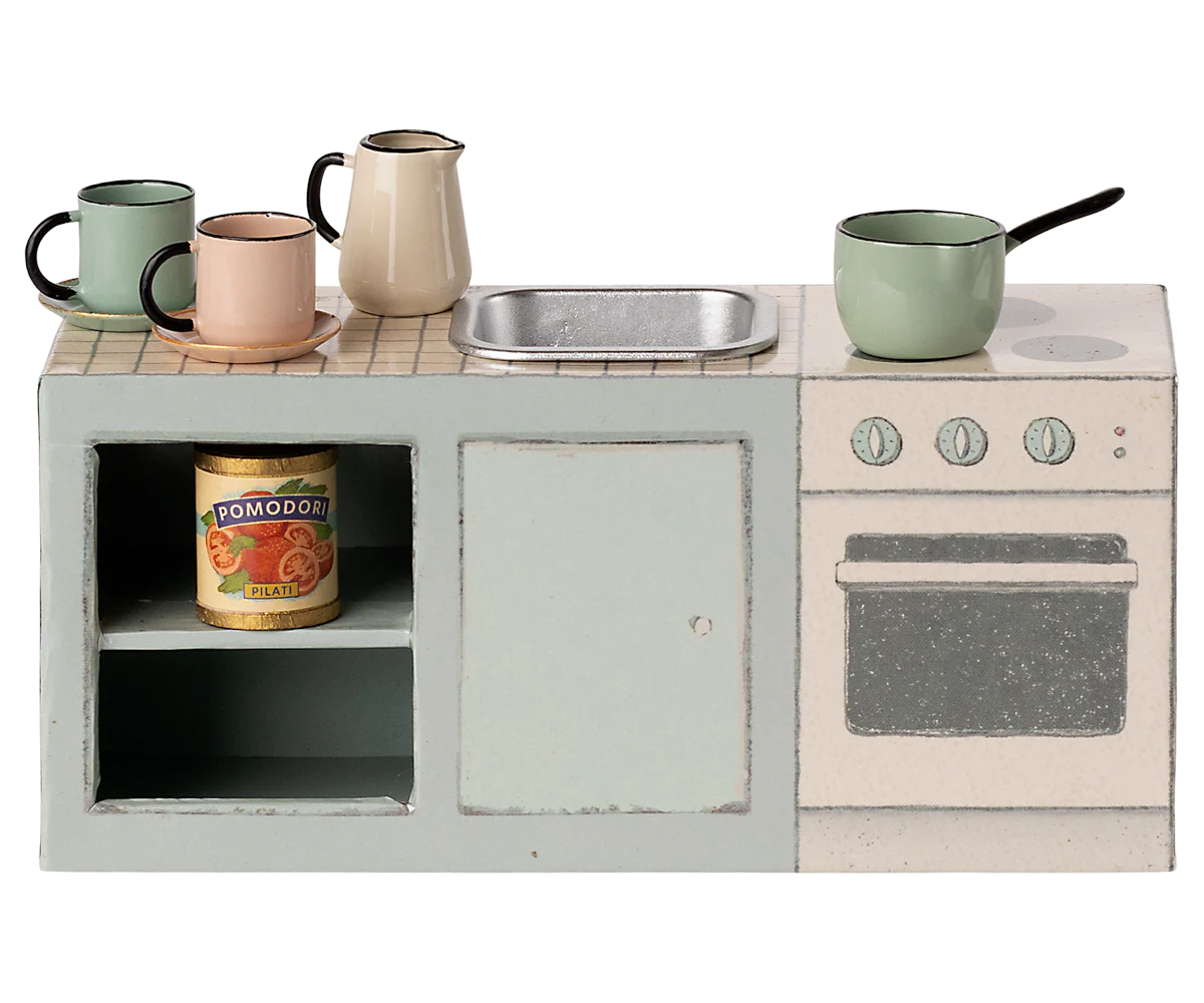 Cocina con encimera ratones