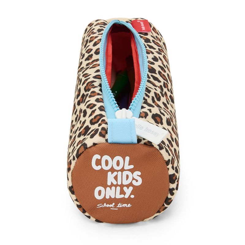 Estuche escolar leopardo con un compartimento